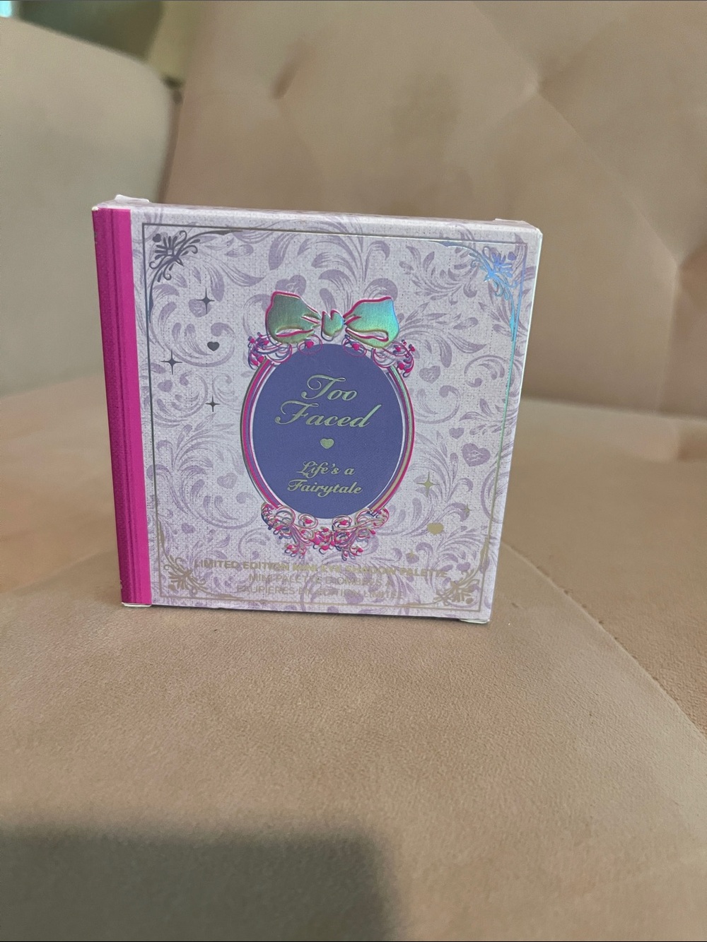 Too Faced Decorative Compact in Pink and Purple with Holographic Bow